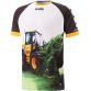 Grey Men’s Weight Lifter O’Neills ploughing jersey with image of a yellow JCB on the front.