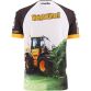 Grey Men’s Weight Lifter O’Neills ploughing jersey with image of a yellow JCB on the front.