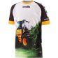 Grey Kids’ Weight Lifter O’Neills ploughing jersey with image of a yellow JCB on the front.
