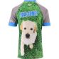Grey Kids' Paw-Some O’Neills ploughing jersey with image of a puppy on the front and back.