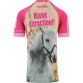 Women's pink Mane Attraction O'Neills Ploughing Jersey with an image of a white horse and 