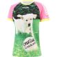 Pink Women’s Think Paw-Sitive O’Neills ploughing jersey with image of a puppy and O’Neills ball on the front.