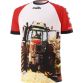 Red Men’s MASS-termind O’Neills ploughing jersey with image of a red tractor on the front.