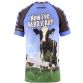 Blue Kids’ Now I’ve HERD It All O’Neills ploughing jersey with image of a black and white cow on the front.