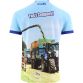 Blue Men's Two's Company O’Neills ploughing jersey with image of 2 tractors and O’Neills ball on the front.