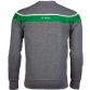 Grey Men's Slaney crew neck sweatshirt with a green panel and white stripes from O'Neills