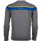 Grey Men's Slaney crew neck sweatshirt with a royal blue panel and yellow stripes from O'Neills