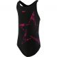 black and pink Speedo Kids' swimsuit in a flyback design from O'Neills