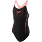 black and orange Speedo women's swimsuit in a muscleback design from O'Neills

