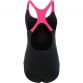 black and pink Speedo women's swimsuit in a medalist design from O'Neills