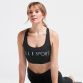 Black Elle Sport women's yoga sports bra with racer back design from O'Neills.