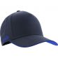 Navy kids' baseball cap with protective peak and Royal Blue O’Neills embroidered logo on the side.