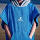 navy and blue SwimTech microfibre poncho with a kangaroo front pocket from O'Neills
