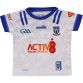 White Monaghan GAA Baby Home Jersey 2024 with Royal knitted collar by O’Neills.