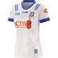White Monaghan GAA Home Jersey 2024 with a Blue knitted collar by O’Neills.