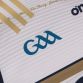 White, Navy and Gold Galway GAA Commemoration Goalkeeper Jersey Player Fit with 1923/24 in gold on the back by O’Neills.