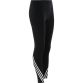 Black Kids’ Tilly High Waisted Gym Leggings with 7/8 length and 3 white stripes by O’Neills.