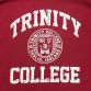 Red men's Trinity College Dublin t-shirt with short sleeve and white logo printed on the front from O'Neills.
