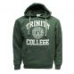 Green men's Trinity College Dublin overhead hoodie with drawstring and kangaroo pouch pocket from O'Neills.