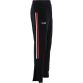 Kid's Black Skinny Tracksuit Bottoms with Zip Pocket and Red / White stripes on the Side by O’Neills.