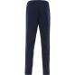 Navy Kids' Skinny Tracksuit Bottoms with Zip Pocket and a royal and white stripe on the Side by O’Neills.