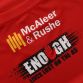 Red Tyrone GAA Training Jersey with “A5 Enough is Enough” campaign logo on the back from O’Neills