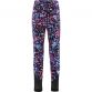 Pink multi print Under Armour girls leggings with mesh panel from O'Neills.