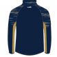 Navy and gold Ulster University School of Sport Michigan Brushed Half Zip Top with two zip pockets by O’Neills. 