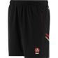 Black Kids' Derry GAA training shorts with zip pockets by O’Neills.