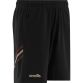 Black Men's Louth GAA training shorts with zip pockets by O’Neills.