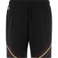 Black Kids' Louth GAA training shorts with zip pockets by O’Neills.