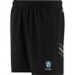 Black Men's Monaghan GAA training shorts with zip pockets by O’Neills.

