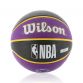 purple, black and yellow Wilson LA Lakers basketball with the NBA logo displayed on the back cover from O'Neills