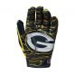 Black and Yellow Wilson NFL Green Bay Packers gloves with stretch materials from O'Neills.