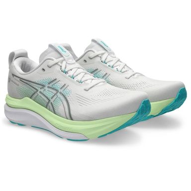 ASICS Men's Gel-Kayano 33 Running Shoes White / Energy Aqua From O'Neills