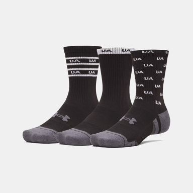 Black and white Under Armour UA Performance Tech 3-Pack Crew Socks from O'Neills