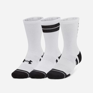 White Under Armour Performance Tech 3-Pack Crew Socks from O'Neills