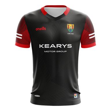 Cork Camogie Player Fit 2 Stripe Short Sleeve Training Top Black / Red 2023