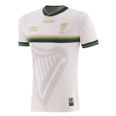 White Men's 1916 Commemoration Jersey with Poblacht na hÉireann on the back by O’Neills.