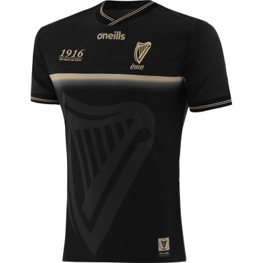 Black 1916 Commemoration Jersey with Poblacht na hÉireann on the back by O’Neills.
