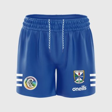 Royal Cavan Camogie Kids' Home Shorts with stripe detail on leg by O’Neills.