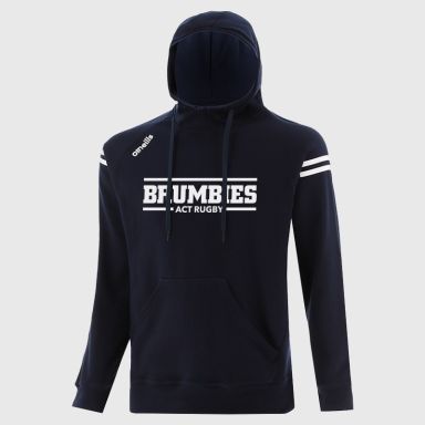 O'Neills Brumbies Rugby Kids' Voyager Fleece Overhead Hoodie Marine / White