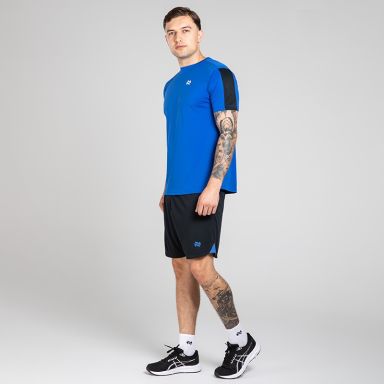 O’Neills Men’s Venom T-Shirt and Phantom Shorts set with breathable t-shirt and shorts in Royal / Black