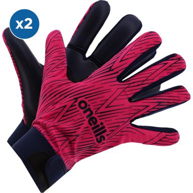 Pink Gravity Kids' GAA gloves with Velcro strap fastening by O’Neills.