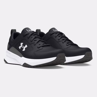 Men's black Under Armour trainers with lacing from O'Neills.