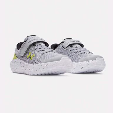 Under Armour Kids' Junior UA Surge 4 AC Junior Running Shoes Mod Grey / Black / Lumin Yellow-SS26
