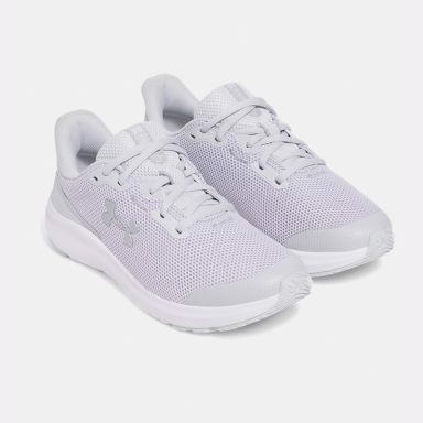 Halo Grey Under Armour Kids' Pursuit 4 Youth Running Shoes from O'Neills.