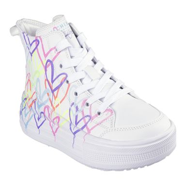 white Skechers Kids' JGoldcrown: Hyperlift Youth Trainers from O'Neills