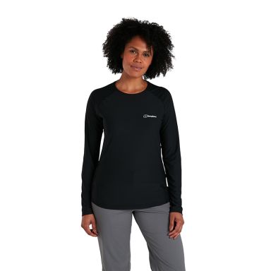 Black Berghaus Women's 24/7 Long Sleeve Crew Base Layer, from O'Neills