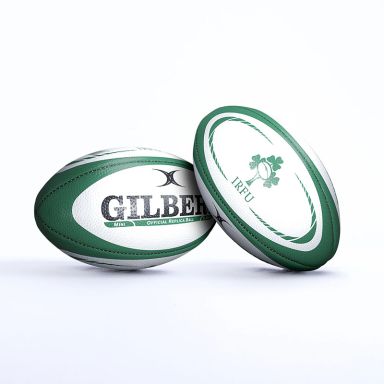White and Green Gilbert Ireland Rugby Replica Supporters Midi Ball from O'Neills.